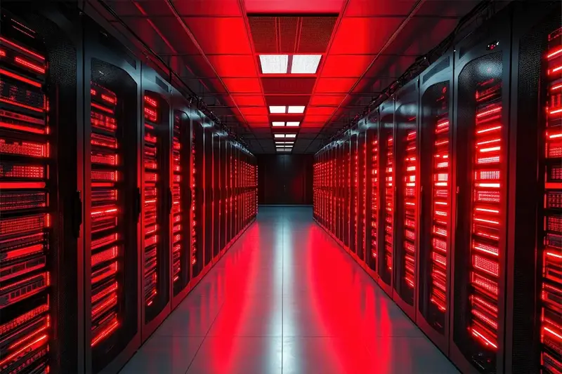 Stock image of a data center.